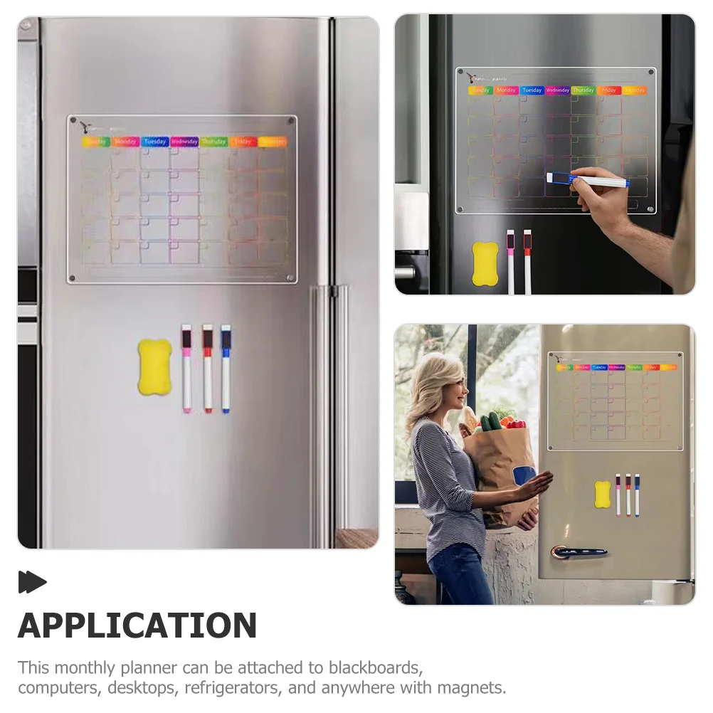 مجموعة واحدة من تقويم الثلاجة المغناطيسي الشفاف، لوحة محمولة قابلة للمسح للملاحظات، تقويم مغناطيسي للثلاجة #1