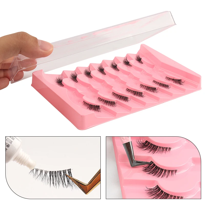 7ペアミックス長さフォックスまつげナチュラルソフトふわふわフェアリーキャットアイつけまつげロングウィスピー3Dミンクまつげエクステンションメイクアップツール