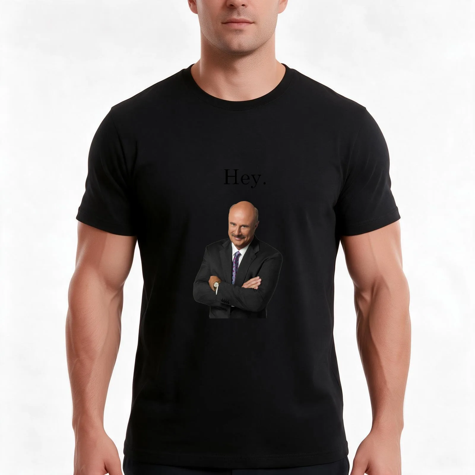 Dr. Phil Love Greeting T-Shirt, Summer Casual Cotton Tee, Oversized Streetwear Tops, Vintage Graphic Print, Unisex Men Women