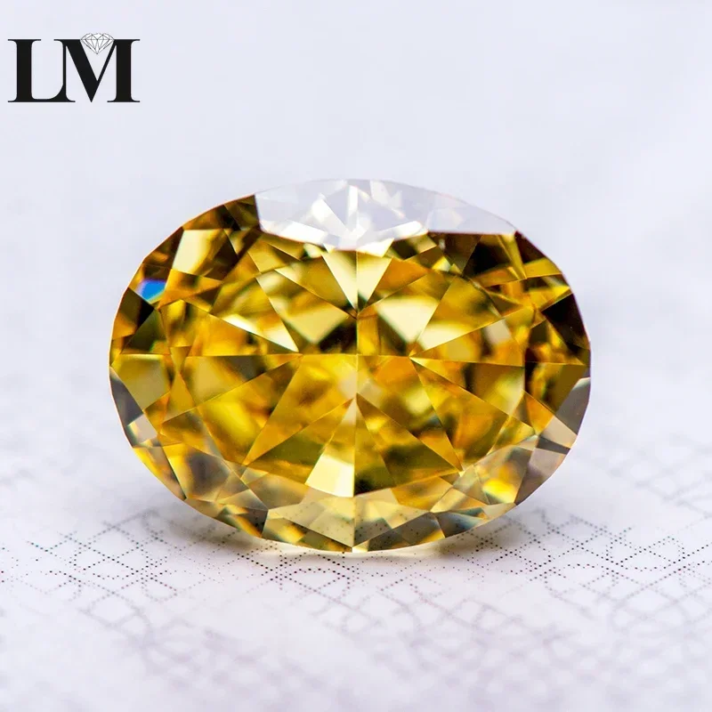 

NEW Cubic Zirconia Synthetic Gemstone Oval Shape Yellow Color 5A 4k Crushed Ice Cut Lab CZ Stone For Charms Women Jewelry Making