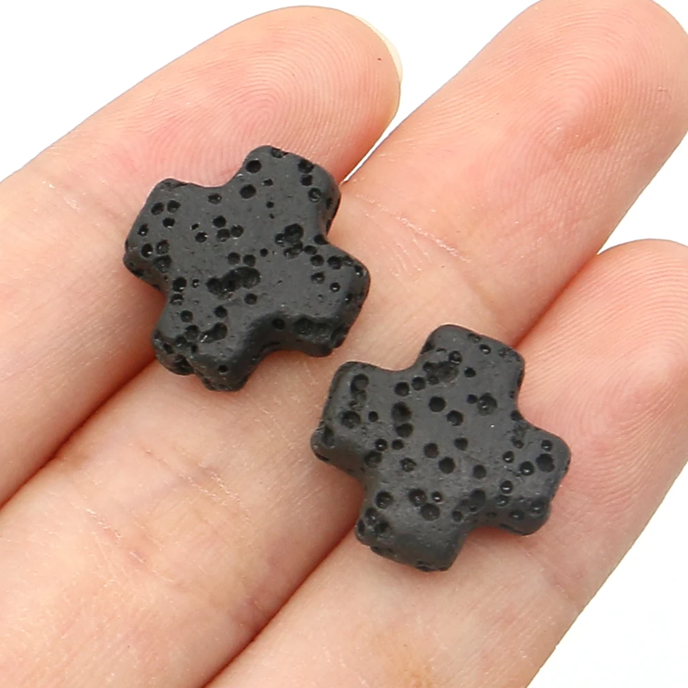 متعدد الألوان عبر شكل الصخور البركانية الخرز 14x14 مللي متر ثقوب مستقيمة فضفاض حبة الإكسسوار 10 قطعة ل عقد دي اي واي سوار Jewelry