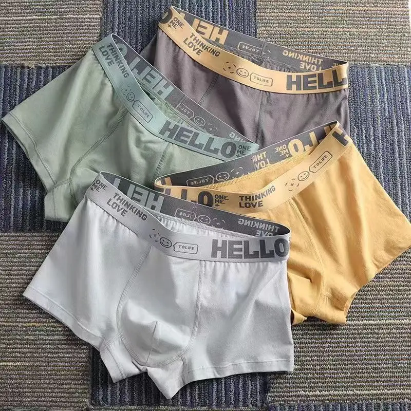 4Pcs Underwear Men's Boxer Short Cotton Underpants Sexy Panties Male Shorts Homme U Convex Lingerie Big Size L-6XL Free Shipping
