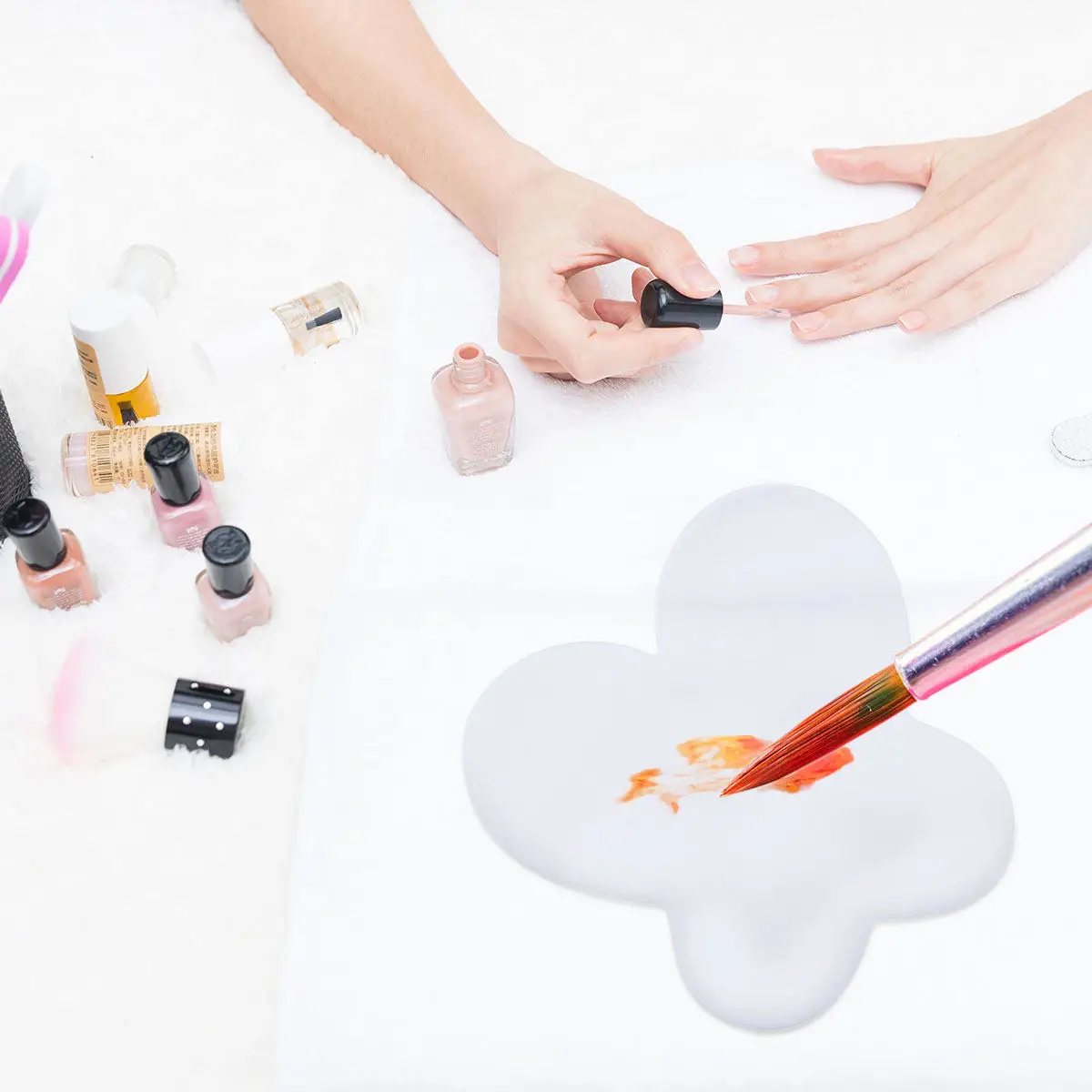 3 Bags Professional Nail Art Silicone Paint Tray Transparent Mixing Blending Palette for Acrylic Nail Gel DIY Reusable Painting