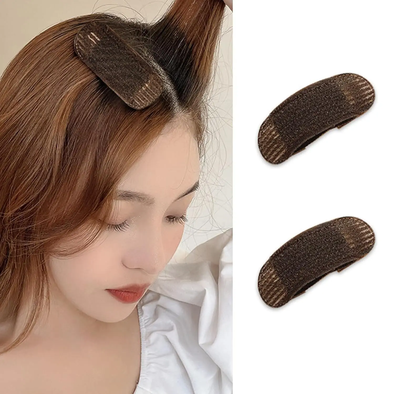 2 pçs/set almofada de colisão de cabelo ferramenta de inserção de volume acessórios de cabelo para mulheres updo de cabelo, natural e invisível, incluindo grampo de cabelo
