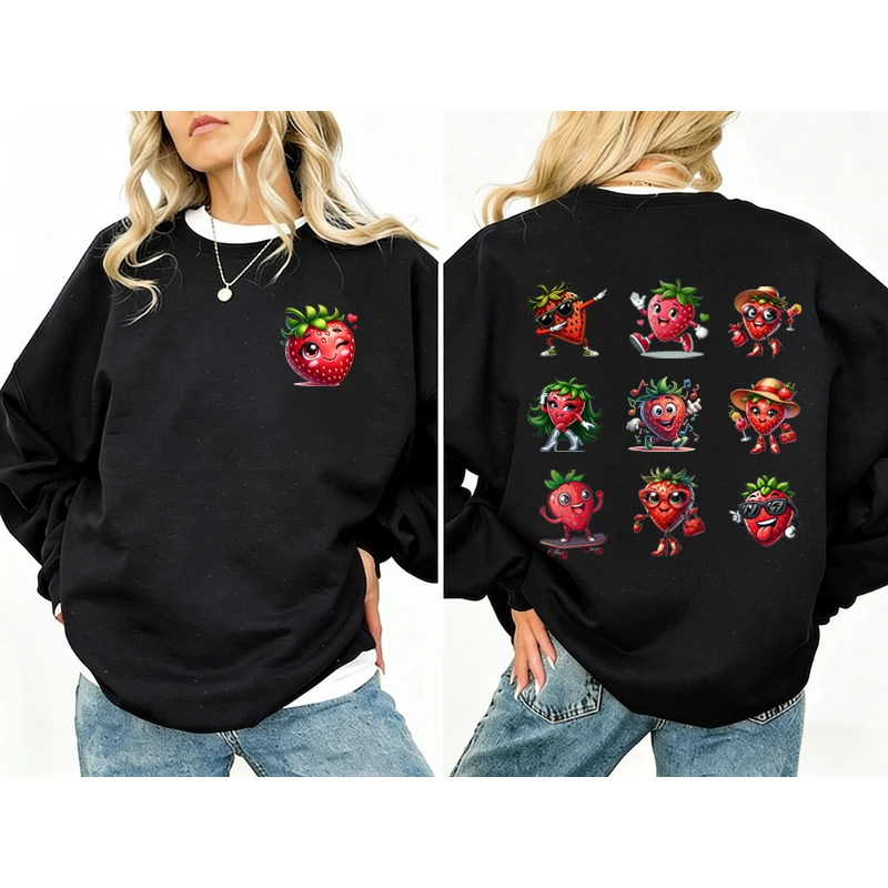 

Strawberry Graphic T Shirts Reversible Strawberry T Shirt Cartoon Emoji Shirt Women Clothes Humor Style Shirts Camisa De Mujer