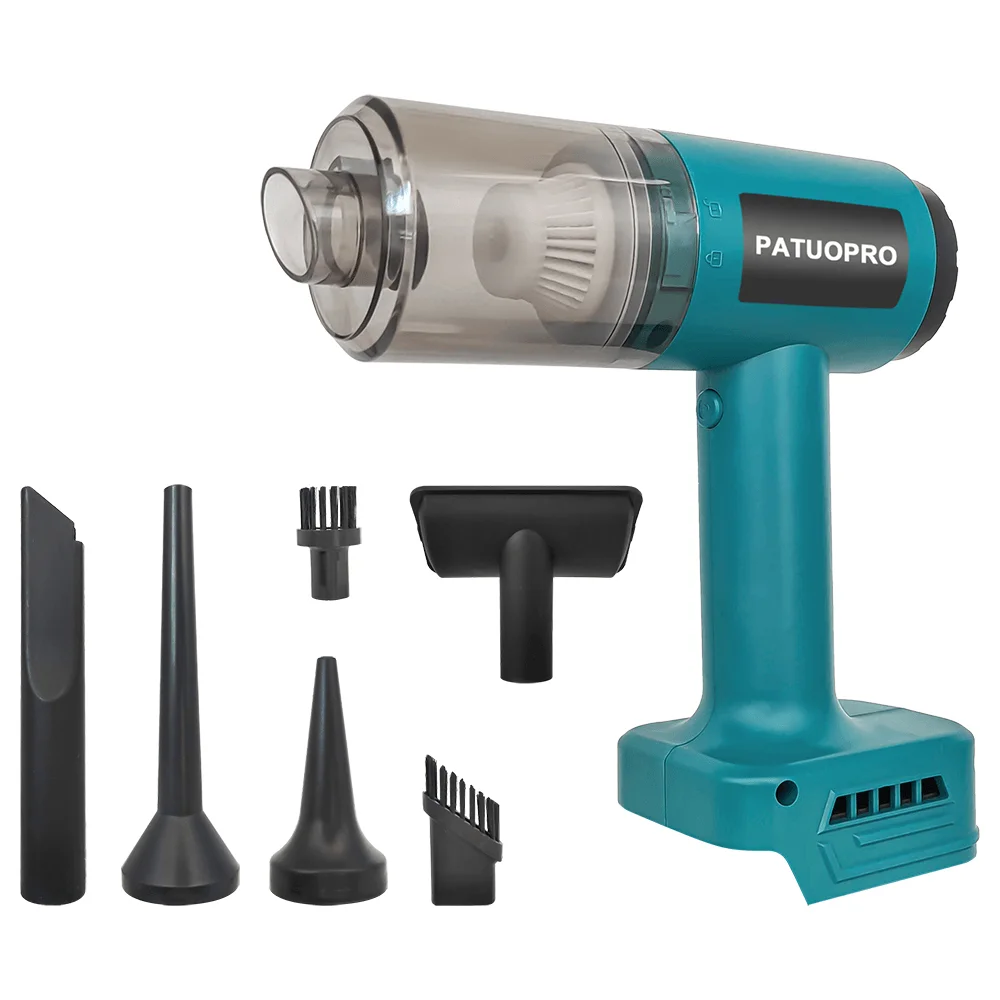 PATUOPRO Brushless Auto Mini Vacuum 2 in 1 Blowing And Suction 2 Speed Rechargeable Cleaning Power Tool For Makita 18V Battery