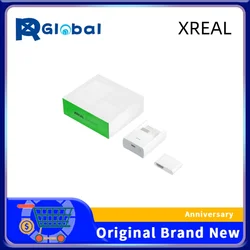 The XREAL Air Adapter connects to iPhone and is compatible with Nintendo Switch, Playstation 4Slim/5, and Xbox Series X/S.