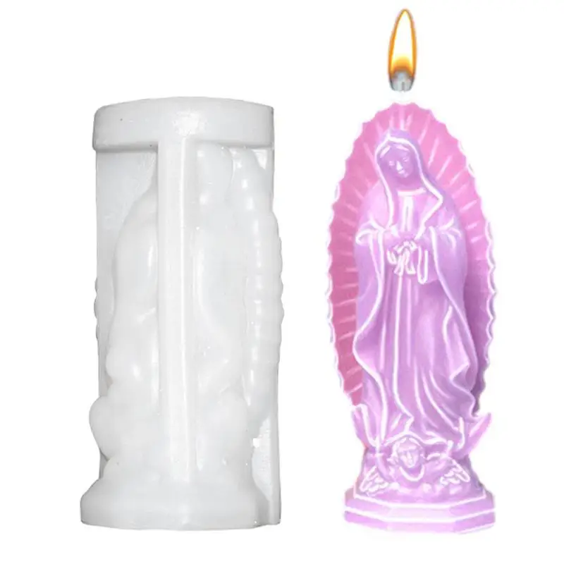 Virgin Mary 3D Silicone DIY Candle Making Mold Create Stunning Virgin Mary Shaped Candles with This High-Quality Silicone Mold