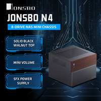 Josbo N4 Multi-bay MINI NAS Chassis Aluminum Alloy Support 6 HDD SFX Power Supply MATX Motherboard Silent Design Walnut trim