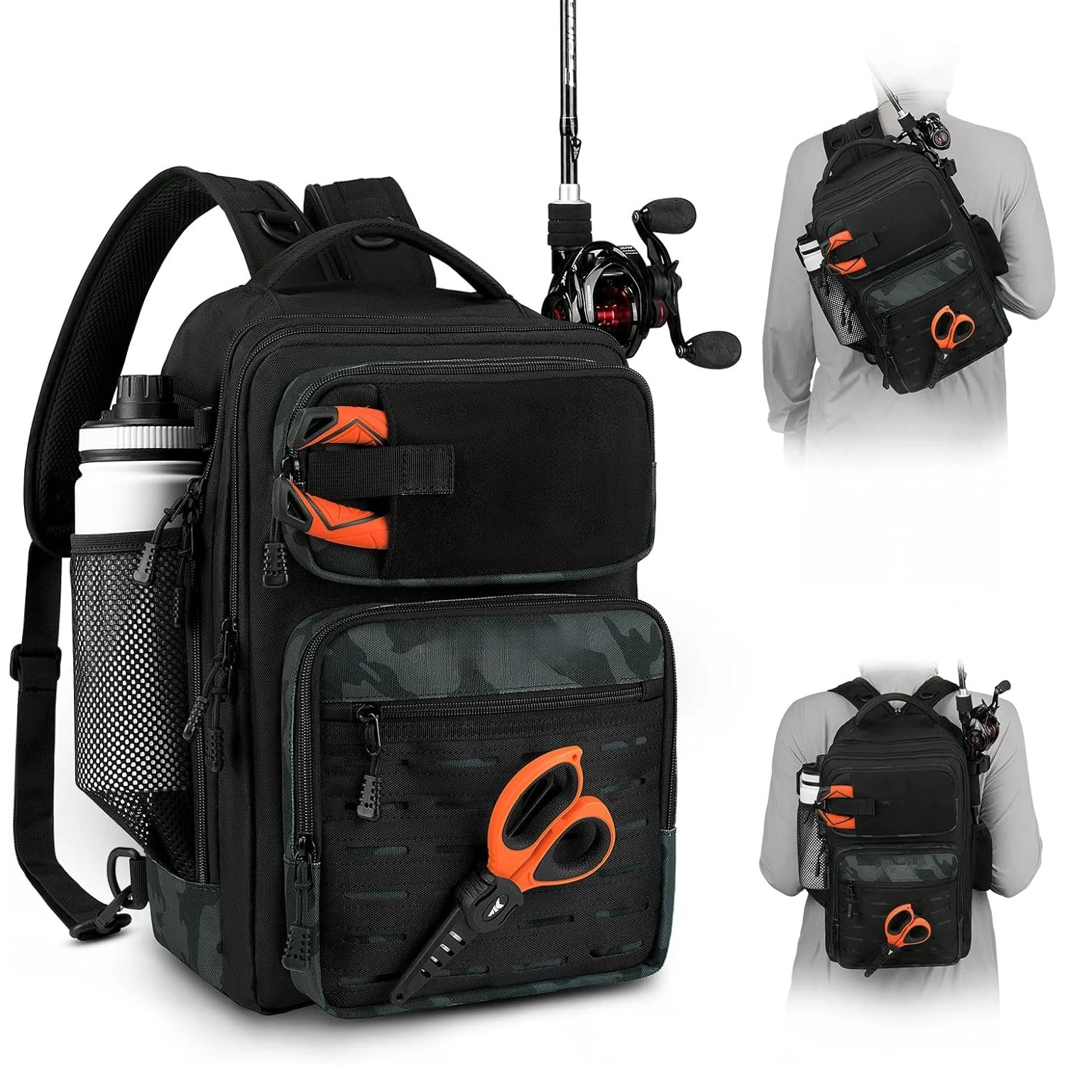 

Tactical Fishing Sling Tackle Bag - Lightweight Fishing Backpack - Storage for Gear and Equipment - Gift for Men