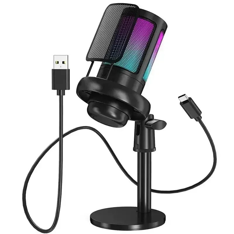 Professional RGB USB Studio Microphone for Streaming Gaming