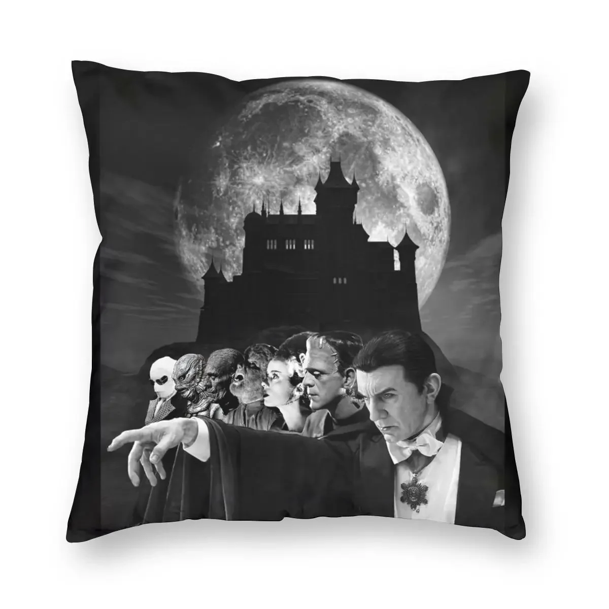 Classic Universal Horror Monsters federa stampa fodera per cuscino in poliestere fodera per cuscino decorativo Dracula 45*45cm