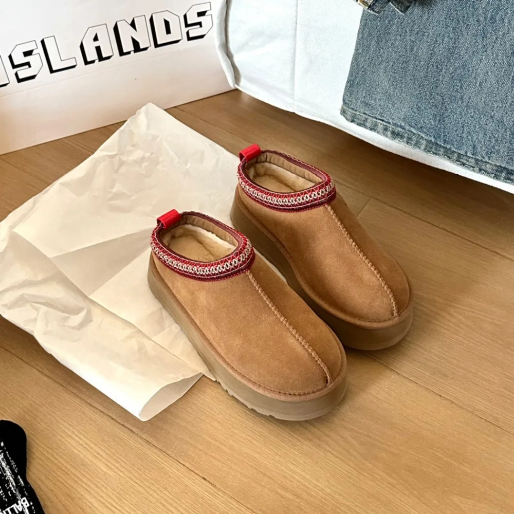 2026 New Winter Women's Snow Boots - Classic High-Insole Snow Boots with Thick Leather Soles Warm Winter Cotton Boots