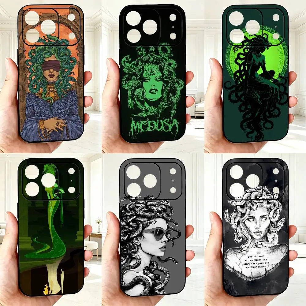 

Medusa Greek M-Mythology Phone Case For iPhone 17,16,15,14,13,12,11 Plus,Pro Max,XS,Soft Silicone Black Cover