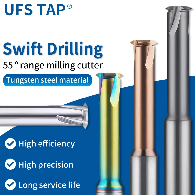 UFS TAP 1PCS CNC 55° Range Thread Milling Cutter Tungsten Steel W/G 1/16 1/8 3/16 1/4 5/16 3/8 1/2 7/16 5/8 3/4 1''-Mills Cutter