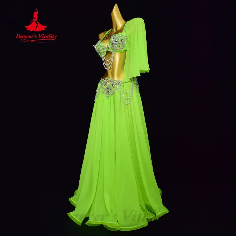 Bauchtänzerin-Kostüme für Damen, hochwertiges, maßgeschneidertes Strass-Performance-Set für Bauchtanz, orientalisches Tanz-Wettbewerbsoutfit