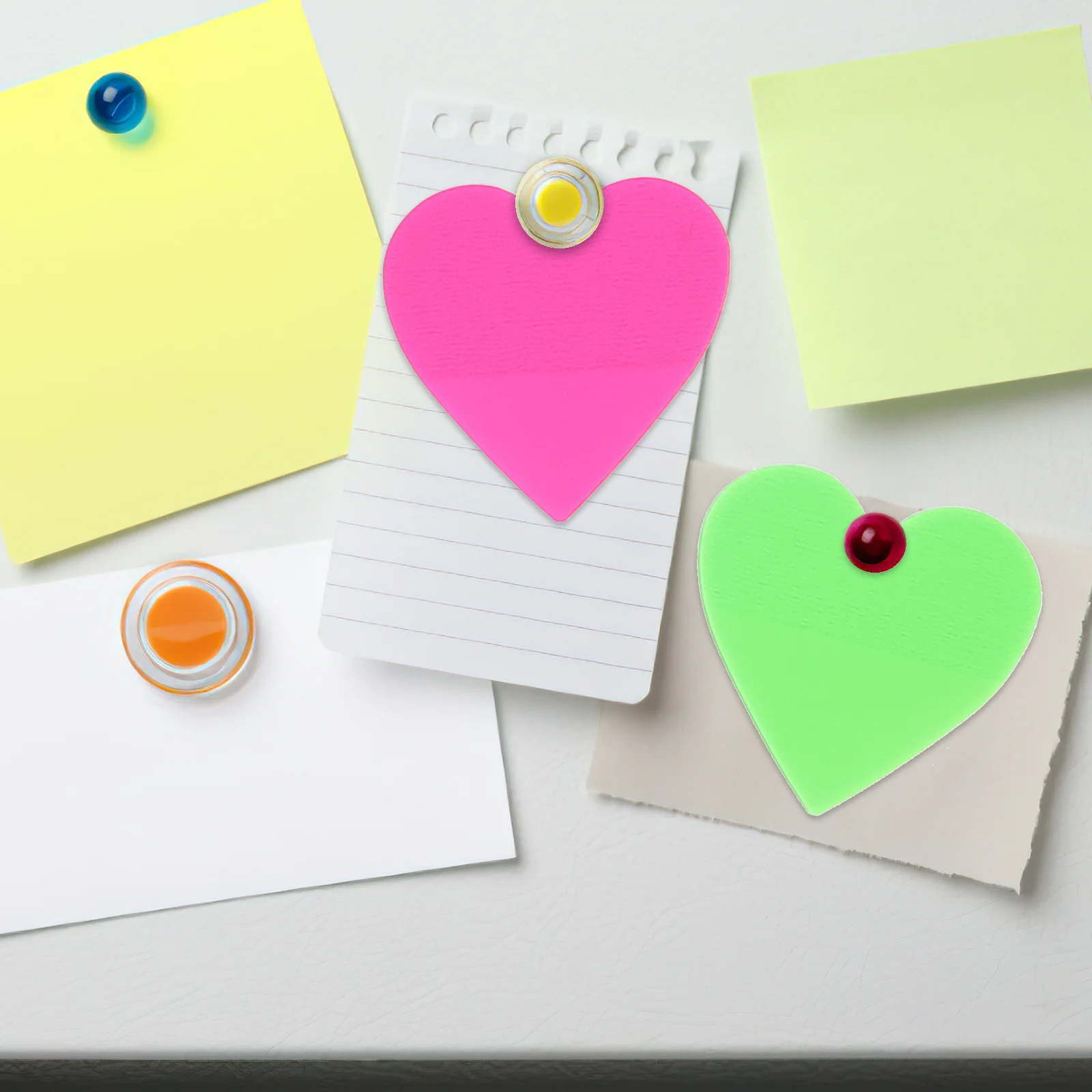 

8Pcs Heart-Shaped Memo Pads Self-Adhesive Note Stickers Compact Portable for Study Work Schedule Planning Household Organization