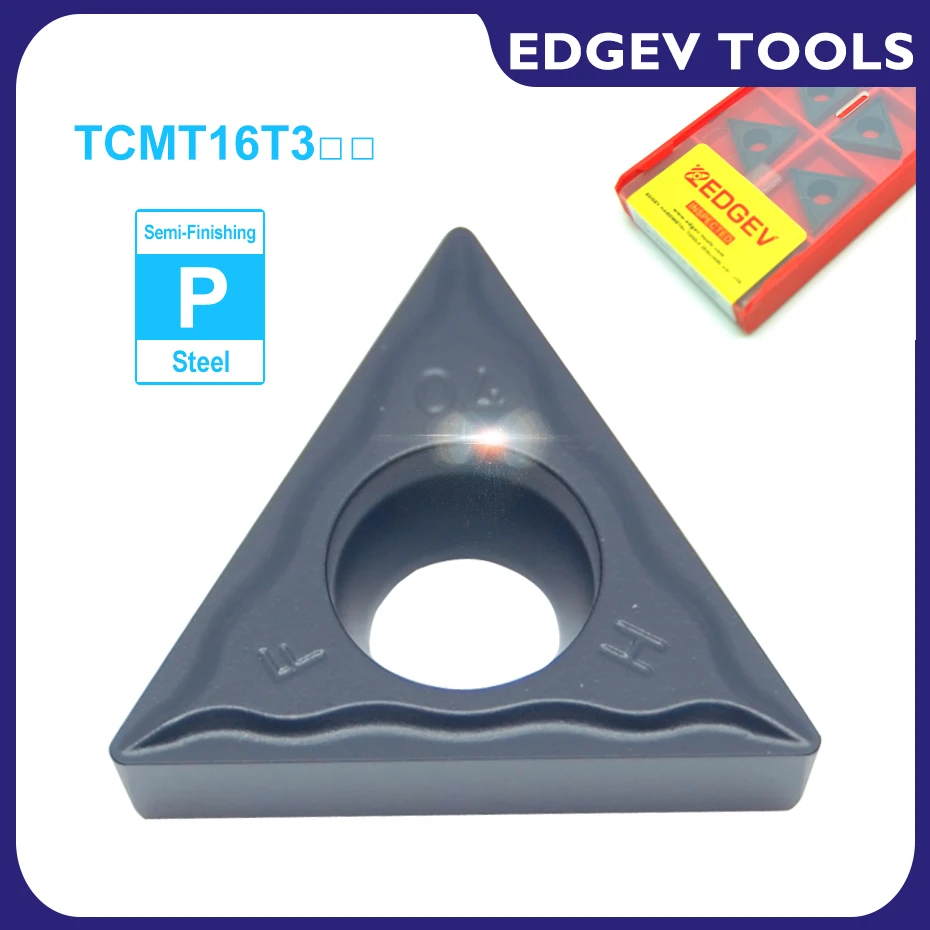 

EDGEV 10pcs CNC Tungsten Carbide Inserts TCMT16T304 TCMT16T308 TCMT 3251 Boring Turning Tools Blade for Steel