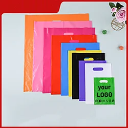 Minimum order of 50 pieces flat mouth plastic buckle handbag clothing four-finger bag clothing accessories color shopping bag pr
