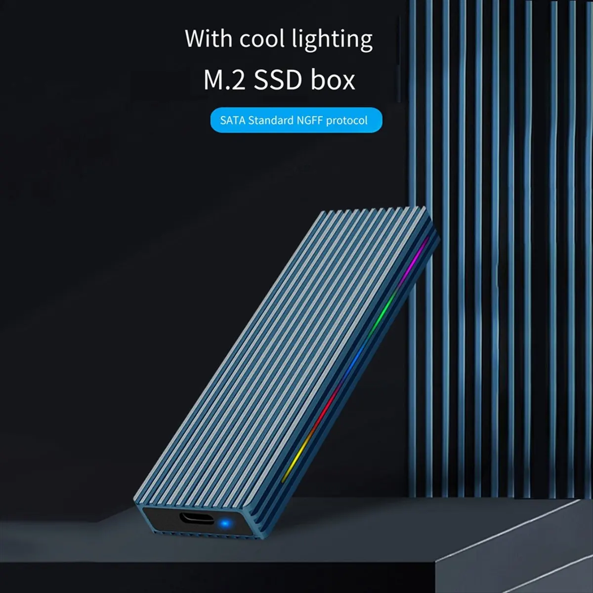 a20z-case-para-ssd-m2-m-key-10gbps-5gbps-usb31-protocolo-ngff-usb-c-case-movel-em-liga-de-aluminio-com-luz-rgb-preto
