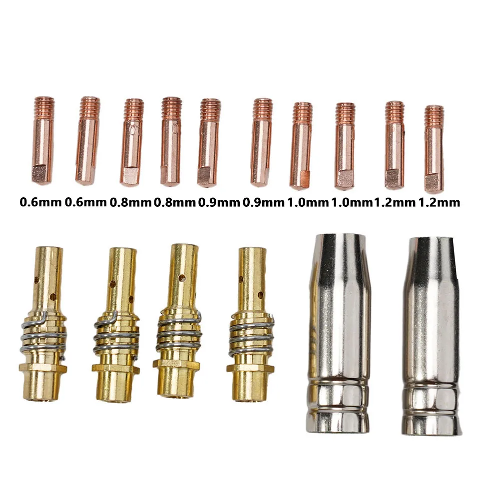 MIG Soldagem Contato Dica Kit, Consumíveis, para Rilon, Riland, Jasic, Mitech, Chiry, UNT, Krton, Longevidade, Berlan, Premium, 15AK, 16Pcs