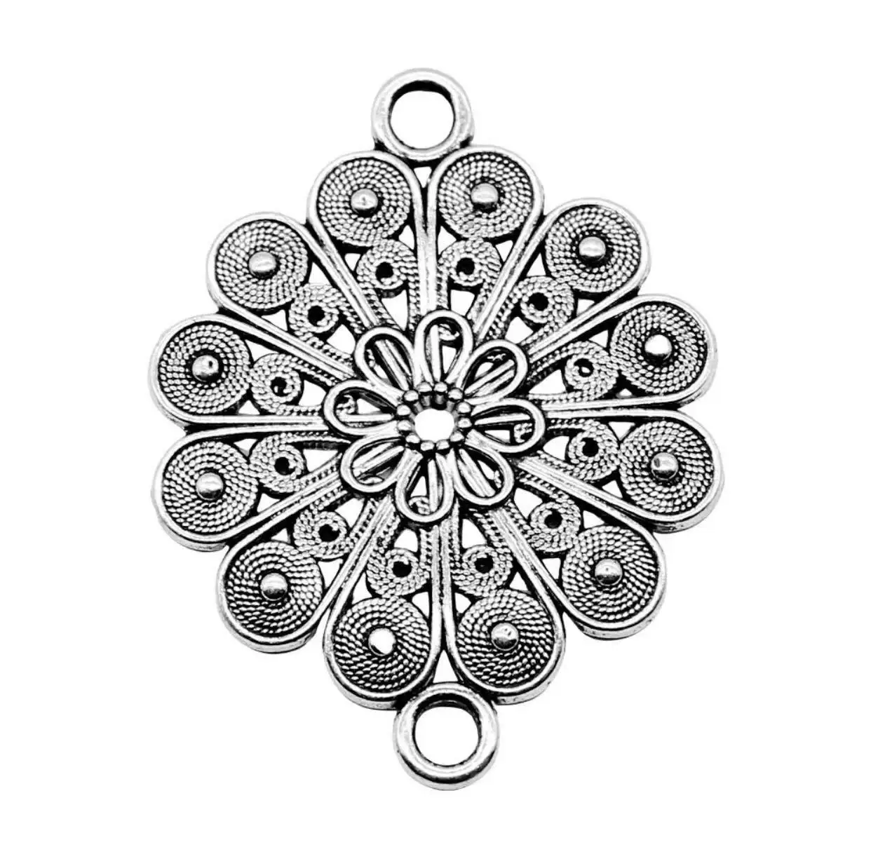 

5pcs 39*30mm Vintage flower connector for handmade accessories Zinc alloy metal HW3701