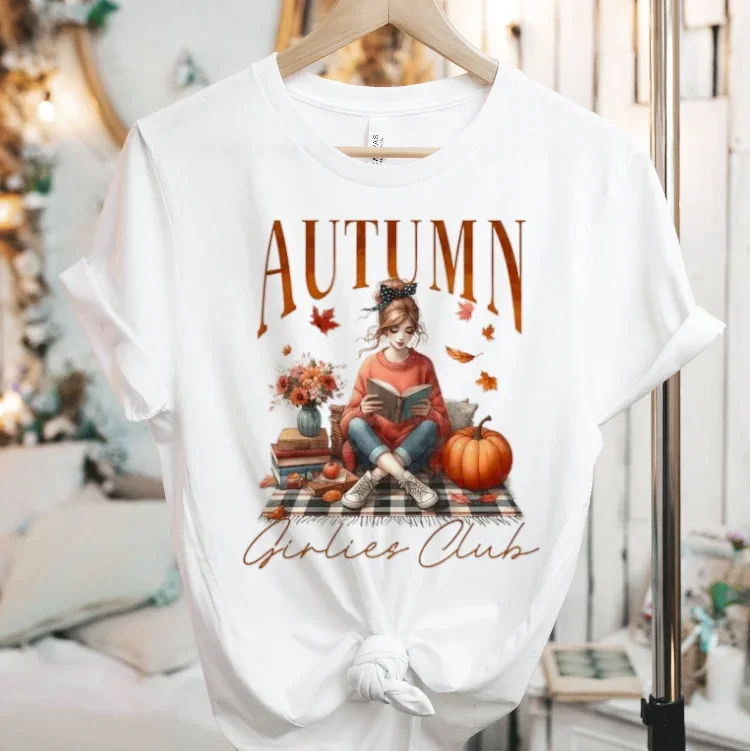 Fall Autumn Women Tshirt Pumpkin Spice Kinda Girl T-Shirts For Women Summer Tee Shirt Femme Casual Short Sleeve Round Neck