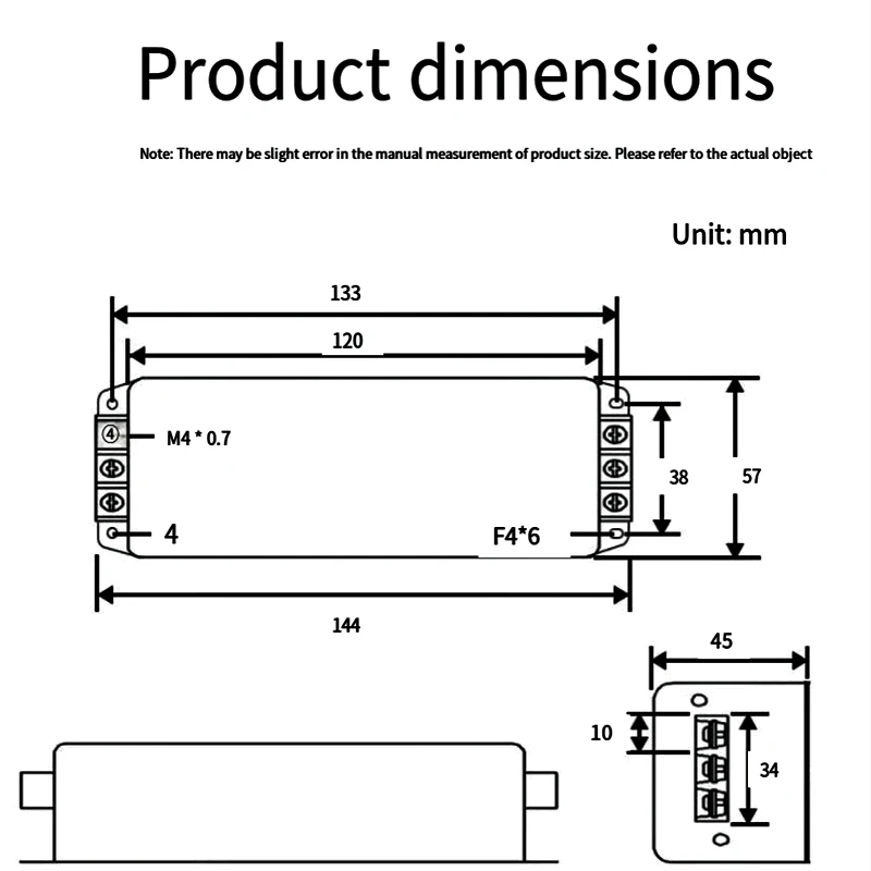 Filtro de alimentación de CA monofásico, filtro EMI de tres etapas, bloque de terminales de 220V CW4L3-3A/6A/10A/20A/30A-R, CW4L3-10A-R antiinterferencias