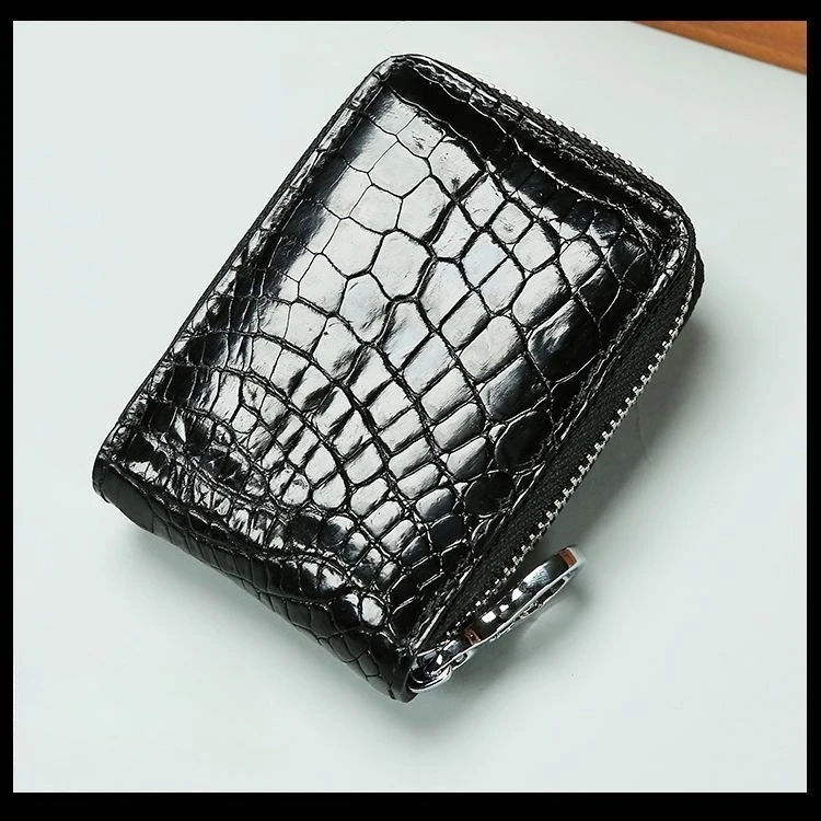 2026 موضة جديدة للرجال حاملي البطاقات والهويات التمساح جلد طبيعي قصير المنظم محفظة الصبي العلامة التجارية الفاخرة حامل بطاقة الرجال محفظة