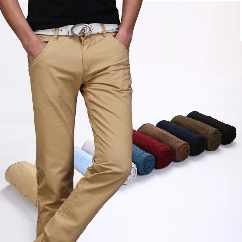 Calça casual clássica de negócios masculina, solta e versátil, perna reta elástica, calça de trabalho de cor sólida formal, na moda, tamanho 28-38