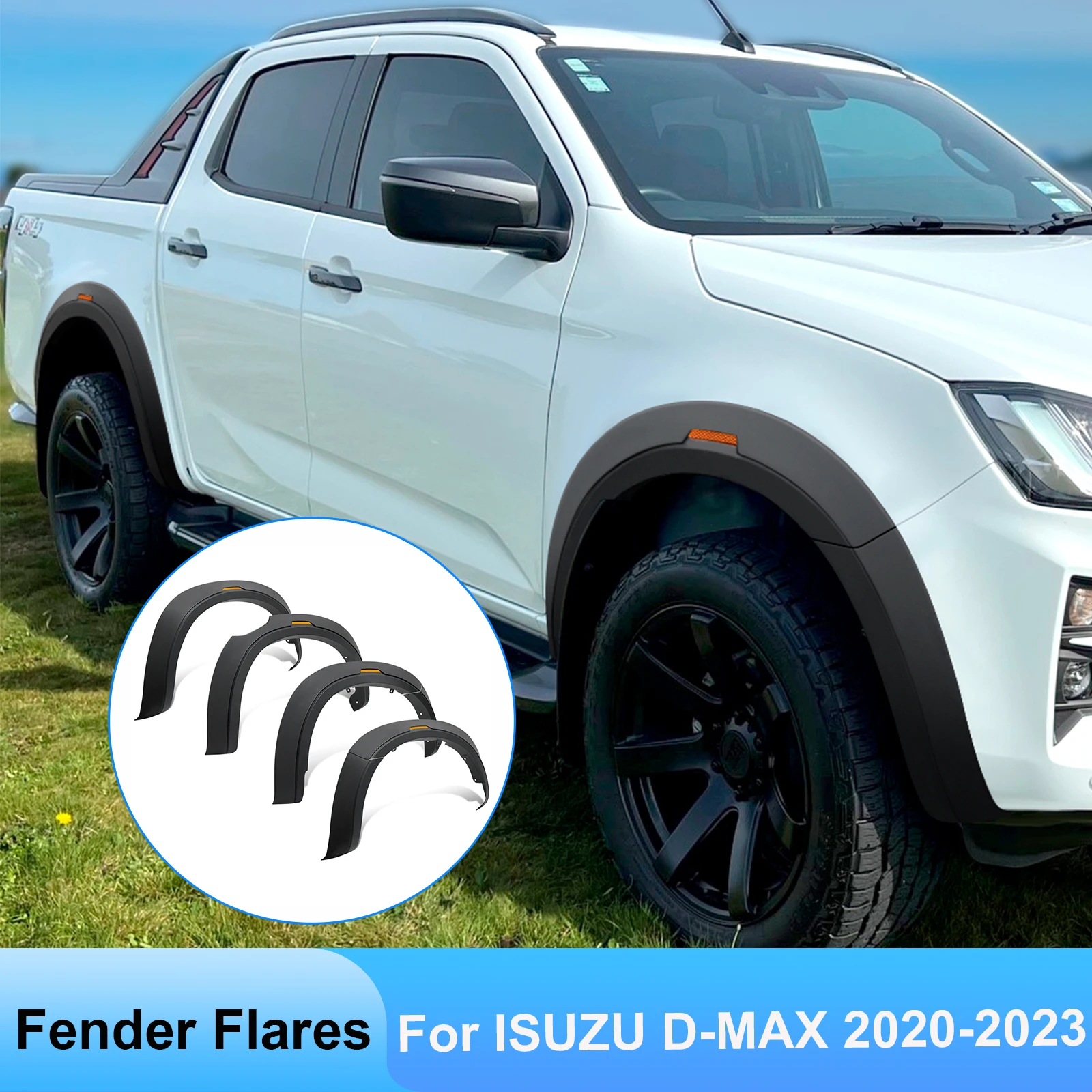 Reflector Style Fender Flares Wheel Arch Kit For ISUZU D-MAX 2020 2021 2022 2023 2024 year Models Mudguards Car Accessories