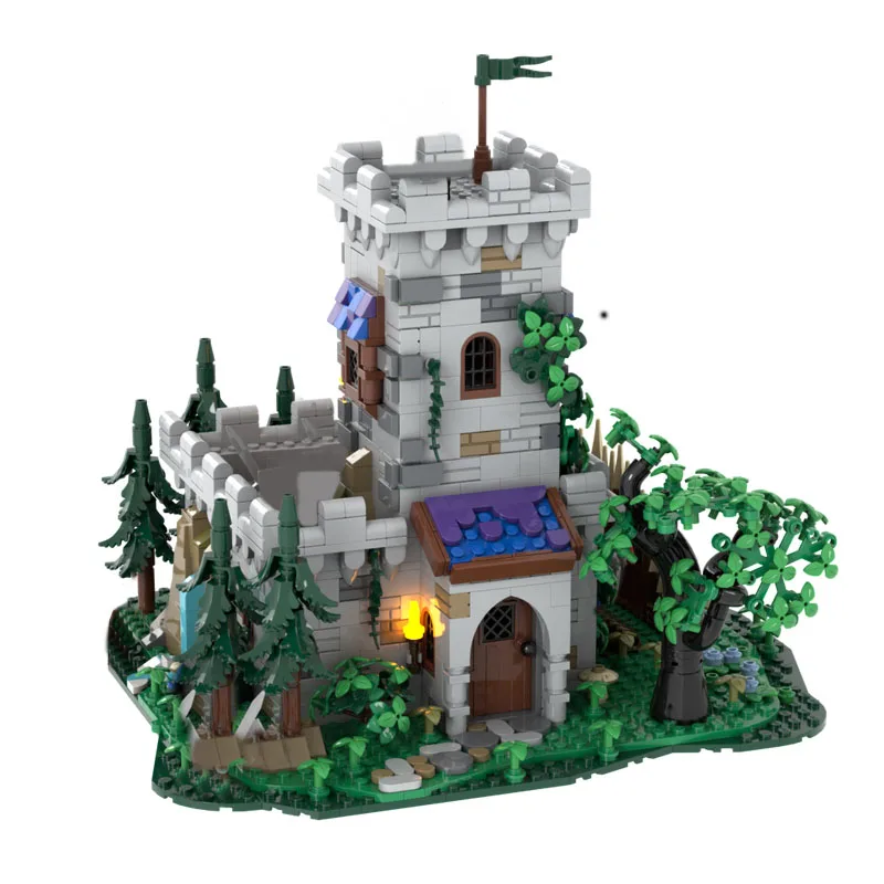 1645 أجزاء برج الغابات في القرون الوسطى اللبنات نموذج العمارة الرجعية عرض لعب للأطفال لتقوم بها بنفسك تجميع هدايا عيد الميلاد