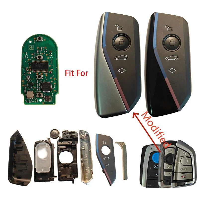 

Модифицированный корпус смарт-ключа для автомобиля с чипом CAS4+ FEM ID49 PCF7945 PCF7953, 2022-2025 гг., для BMW i5, i7, iX, X1, X5, X6, X7, XM