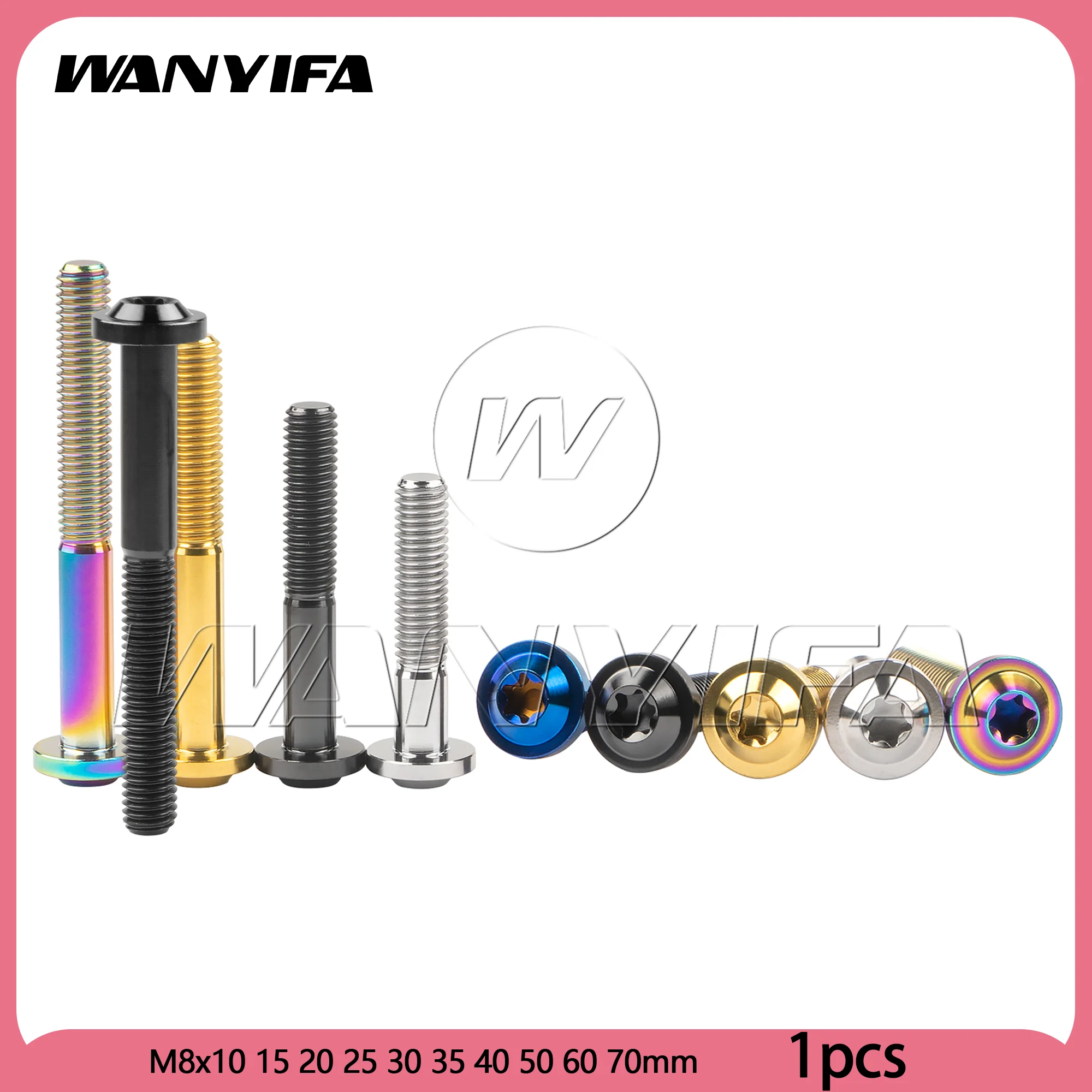 

Wanyifa Titanium Bolt M8x10 15 20 25 30 35 40 50 60 70mm Disc Screw Torx T40 for Motorcycle Bike Car Modification