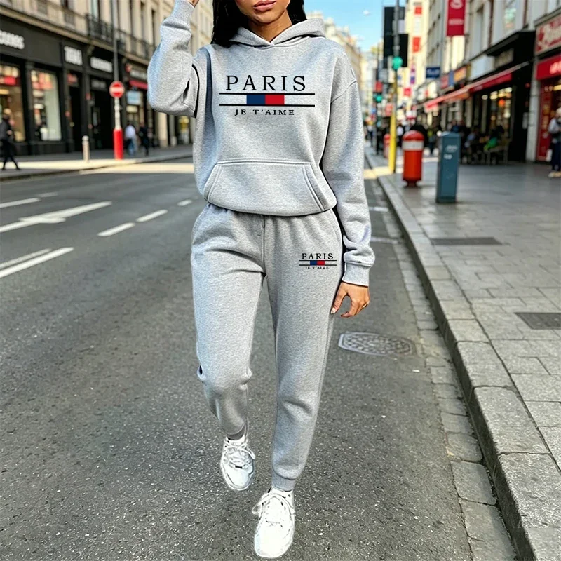 Hot Sales Women's Outfits 2026 Casual Hooded Sweatshirt Suit Outdoors Sports Jogging Clothing AutumnWinter Warm Woman Pants Sets
