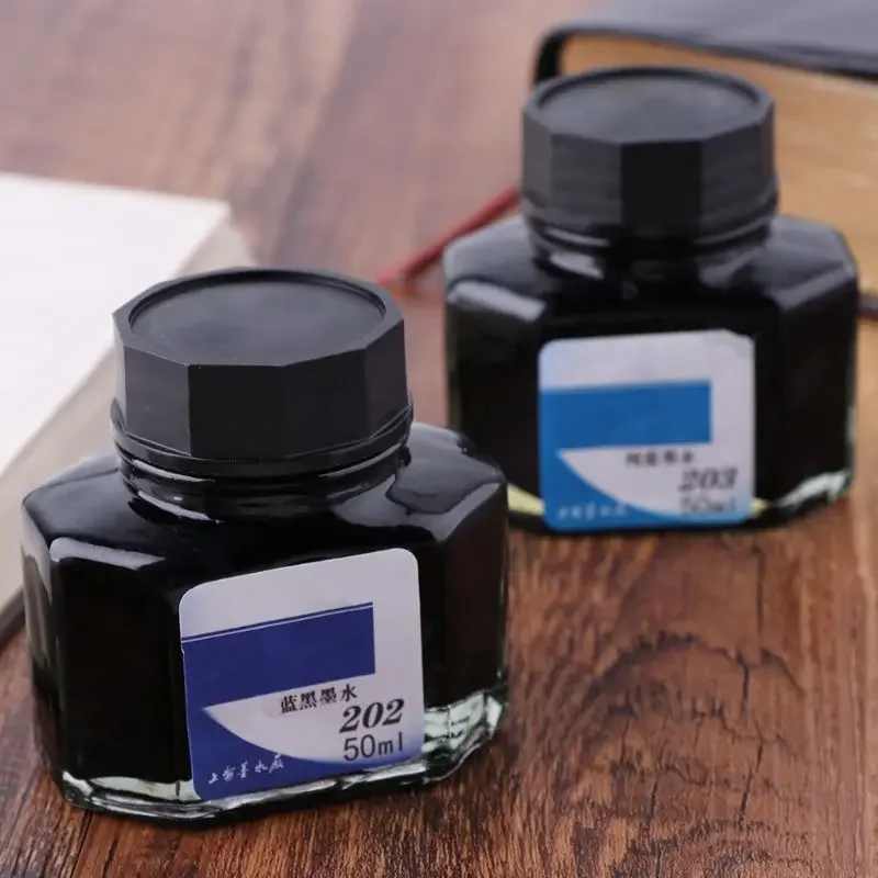 

50ml Bottled Glass Smooth Writing Fountain Pen Ink Refill School Student Station