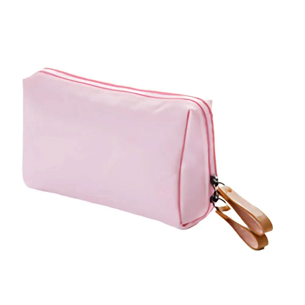 Bolsa de maquillaje impermeable para mujer, neceser sencillo de Color sólido, bolsa de aseo, monederos, Q2B6, gran oferta