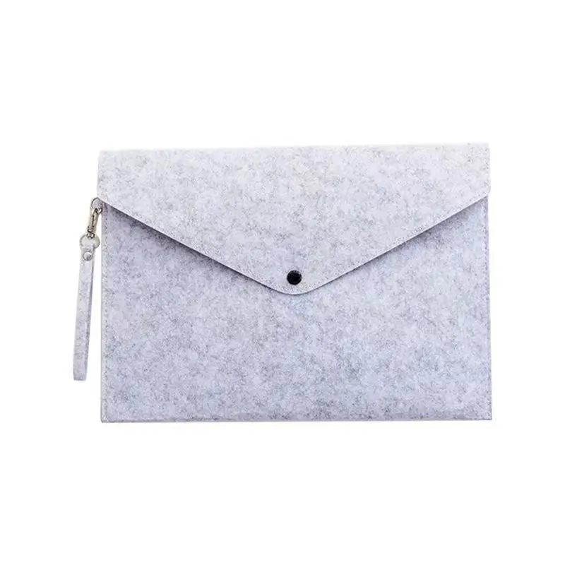 1PC Simple Solid A4 Big Capacity Document Bag Business Briefcase File Folders Chemical Felt Filing Products Student Gifts