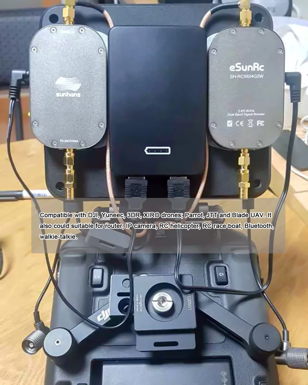 Sunhans eSunRC 2.4GHz & 5.8GHz Dual Band WiFi Signal Booster 2000mW 33dBm Wireless Signal Extender Amplifier For RC DJI Drone