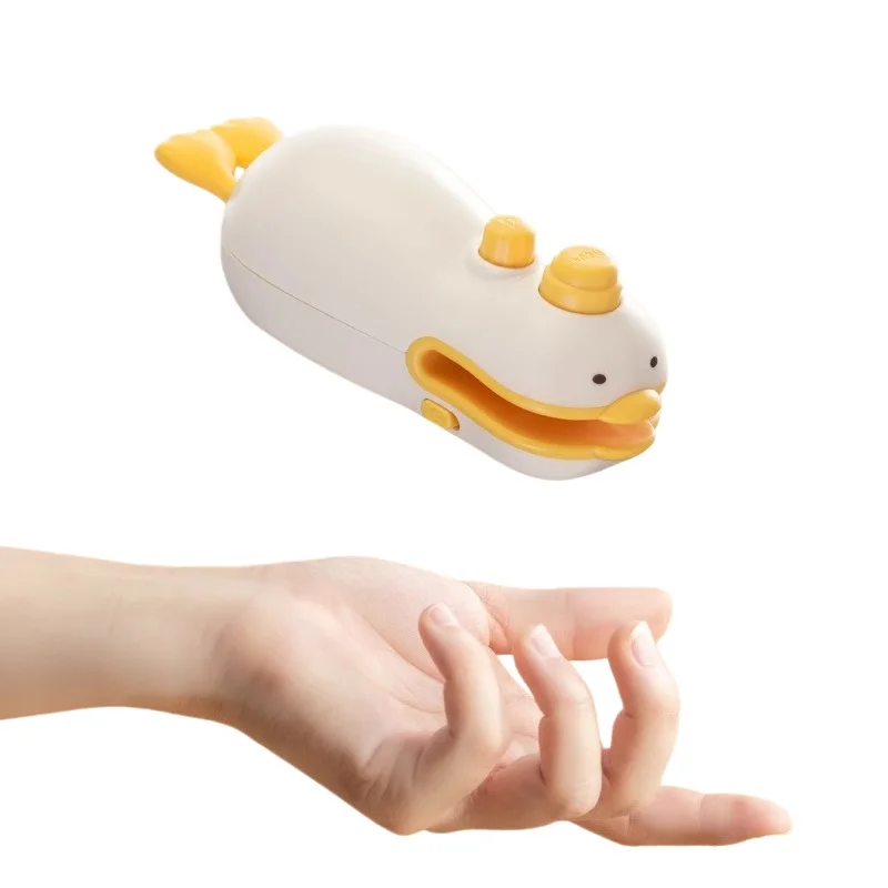 Cute Duck Rechargeable Handheld Sealer, ABS Silicone 400mAh Portable Seal Cutter for Snack Spice Pet Food Fruit Bags view 5