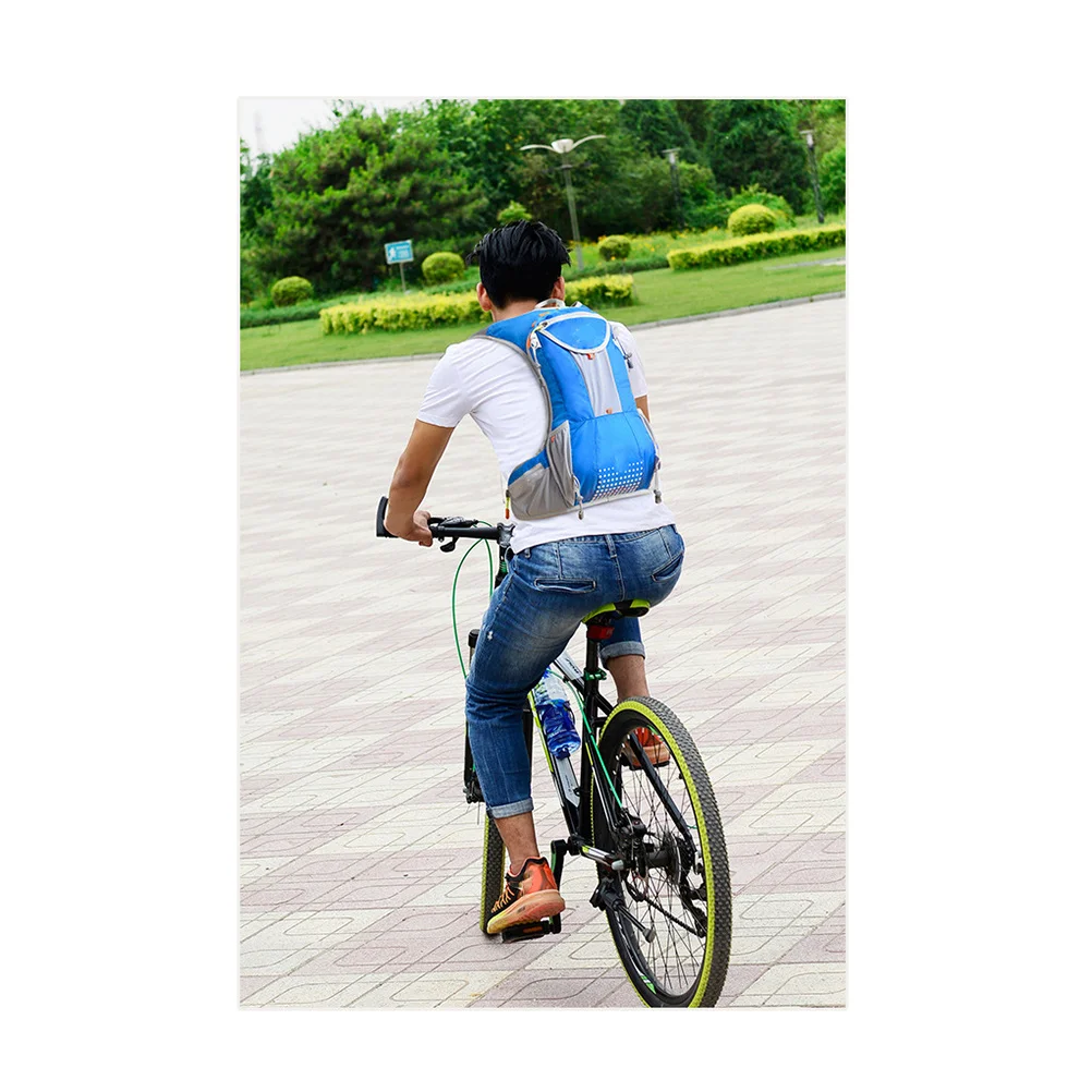 22x48cm Blue Running Backpack Hydration Rucksack 15L Water Resistant Travel Bag for Hiking Camping Cycling Outdoor Sports