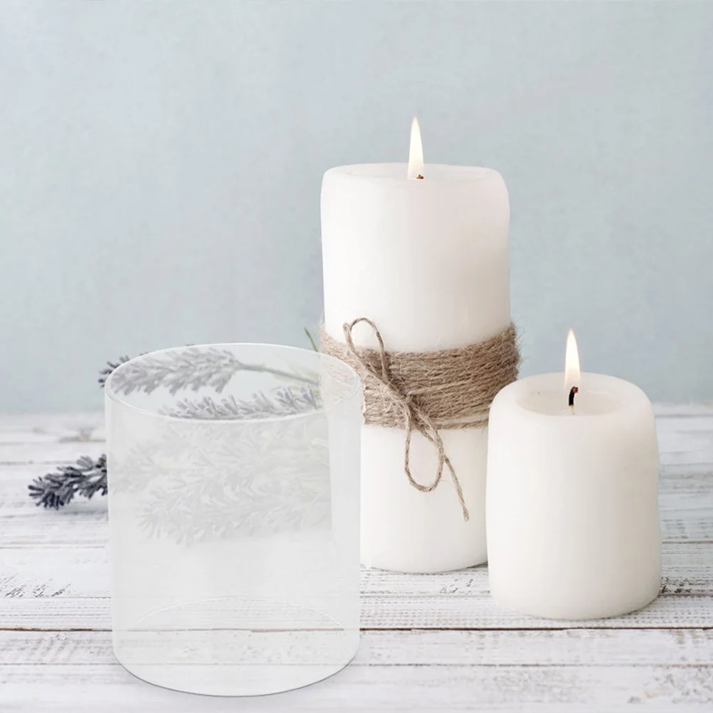 Clear Transparent Glass Hurricane Candleholder Cylinder Sleeve Replacement Shade Chimney Tube Cover Protector Elegant