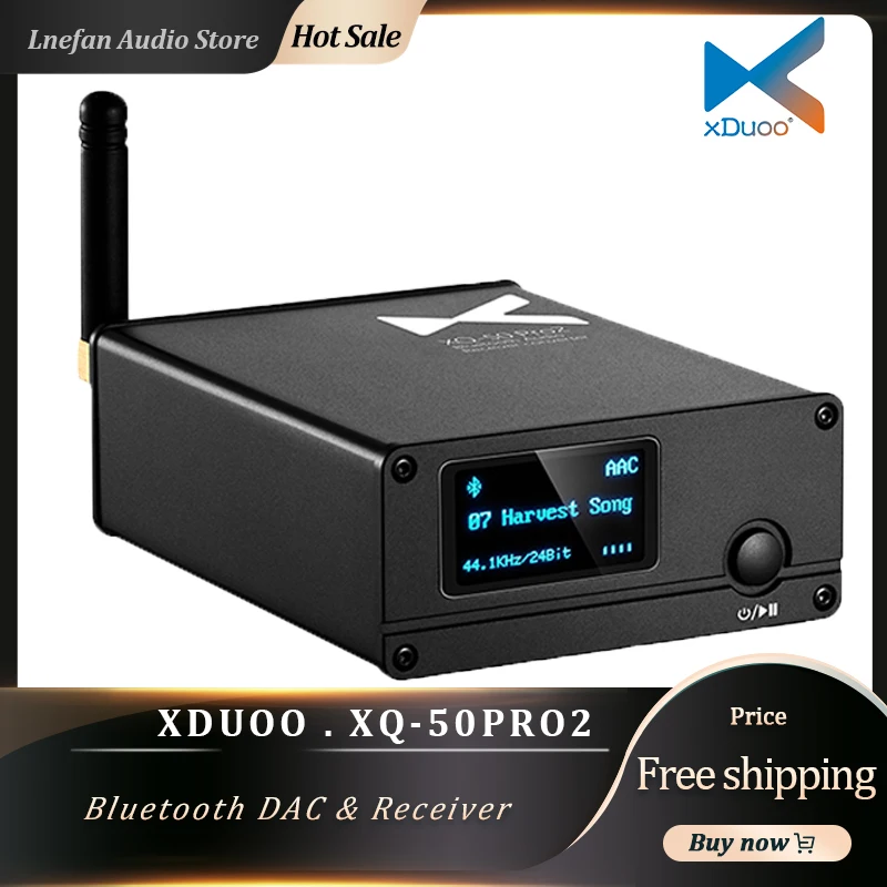 

XDUOO XQ-50 PRO 2 Buletooth 5.1 Receiver Converter Decoder ES9018K2M CS8406 HiFi Audio DAC QCC5125 APTX-HD LDAC Decoding