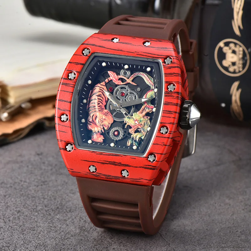 Men\'s Watch Richard Luxury Brand Designer Men Quartz Watches Fashion Tiger Dragon Watch