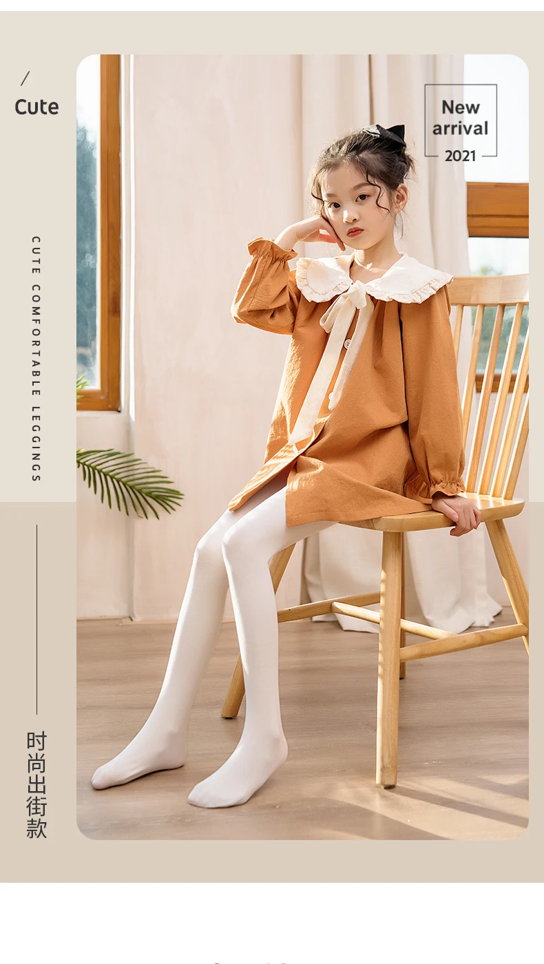 Frühling Herbst Weiche Baumwolle warme Strumpfhosen einfarbig Leggings infant Mädchen Ballett Tanz Strümpfe Anti-pilling baby kinder strumpfhosen – Detail 4