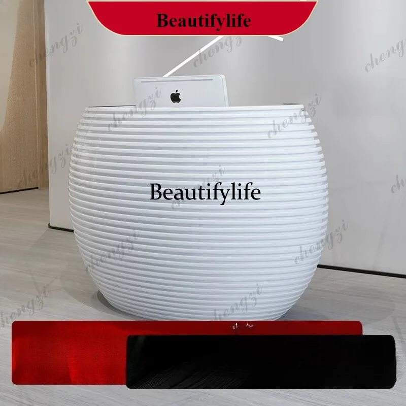 E153 Reception desk custom welcome reception custom fashion paint special-shaped irregular creative checkout page