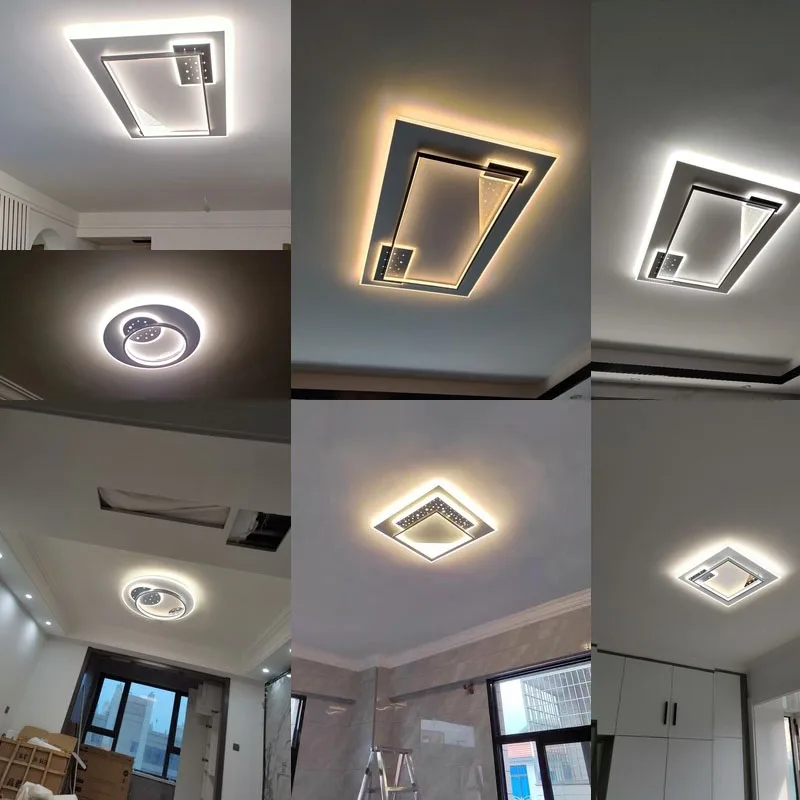 Superfície montado luzes de teto modernas led para sala de estar quarto ultra-fino lamparas techo retângulo lâmpada do teto luminárias