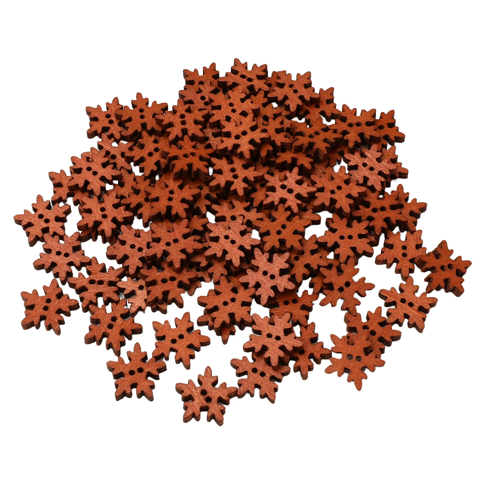 

100Pcs Mini Snowflake Wooden Buttons Christmas Design 18mm Scrapbooking DIY Craft Decoration Creative Embellishments