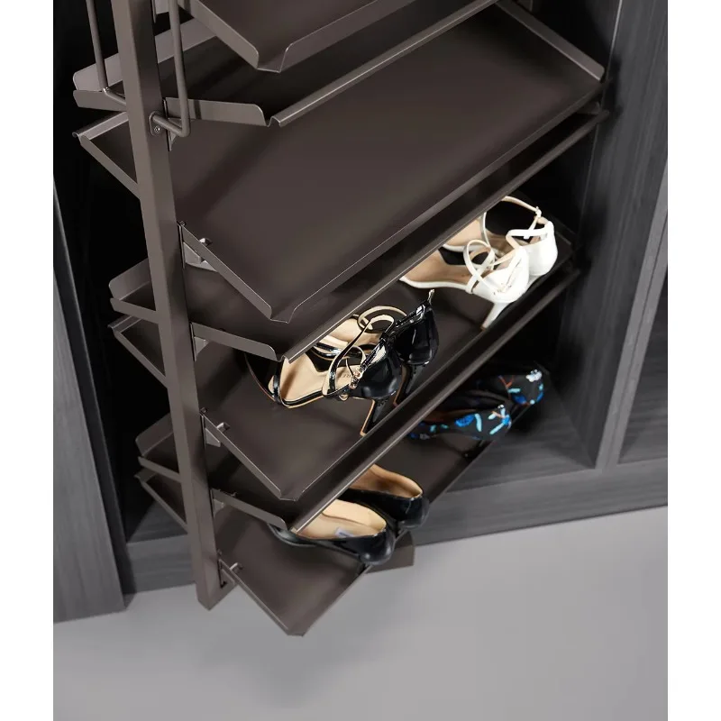 خزانة غرفة النوم، منظم تخزين رف الأحذية الدوار الناعم #4