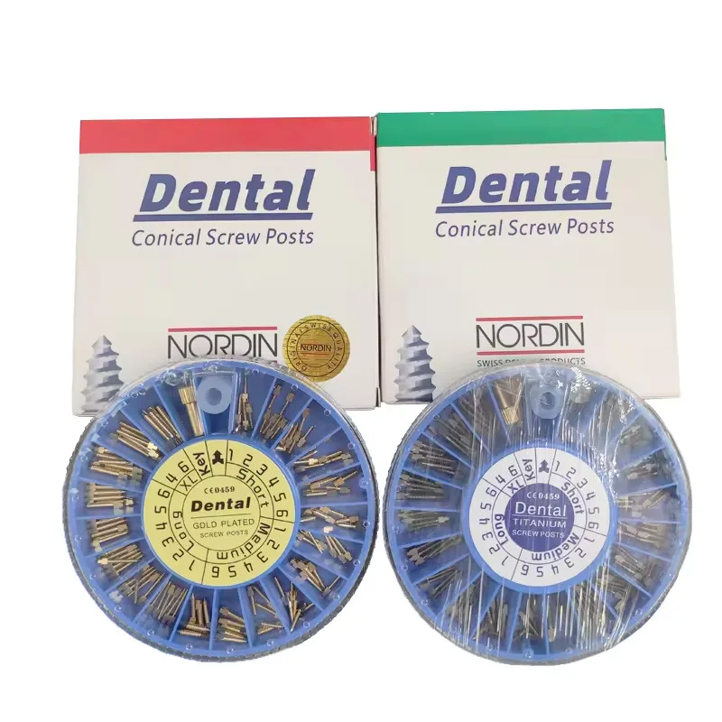 Professional Gold Plated Screw Post Dentas Screw Implants / Stainless SteelPure Titanium Root Canal Nail/Best Materials